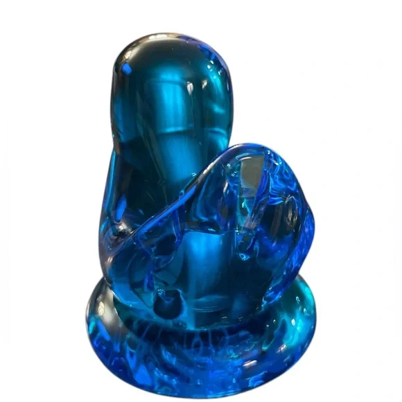 Signed 2001 Vintage Cobalt Glass Blue Bird of Happiness Baby Sparrow Song
Bird - Picture 3 of 9